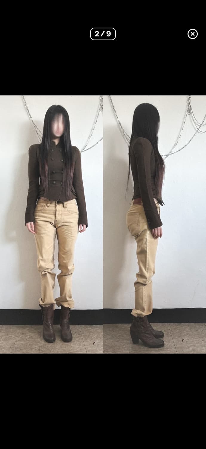 시스템 브라운 울 크롭컷 나폴레옹 자켓 상품이미지2