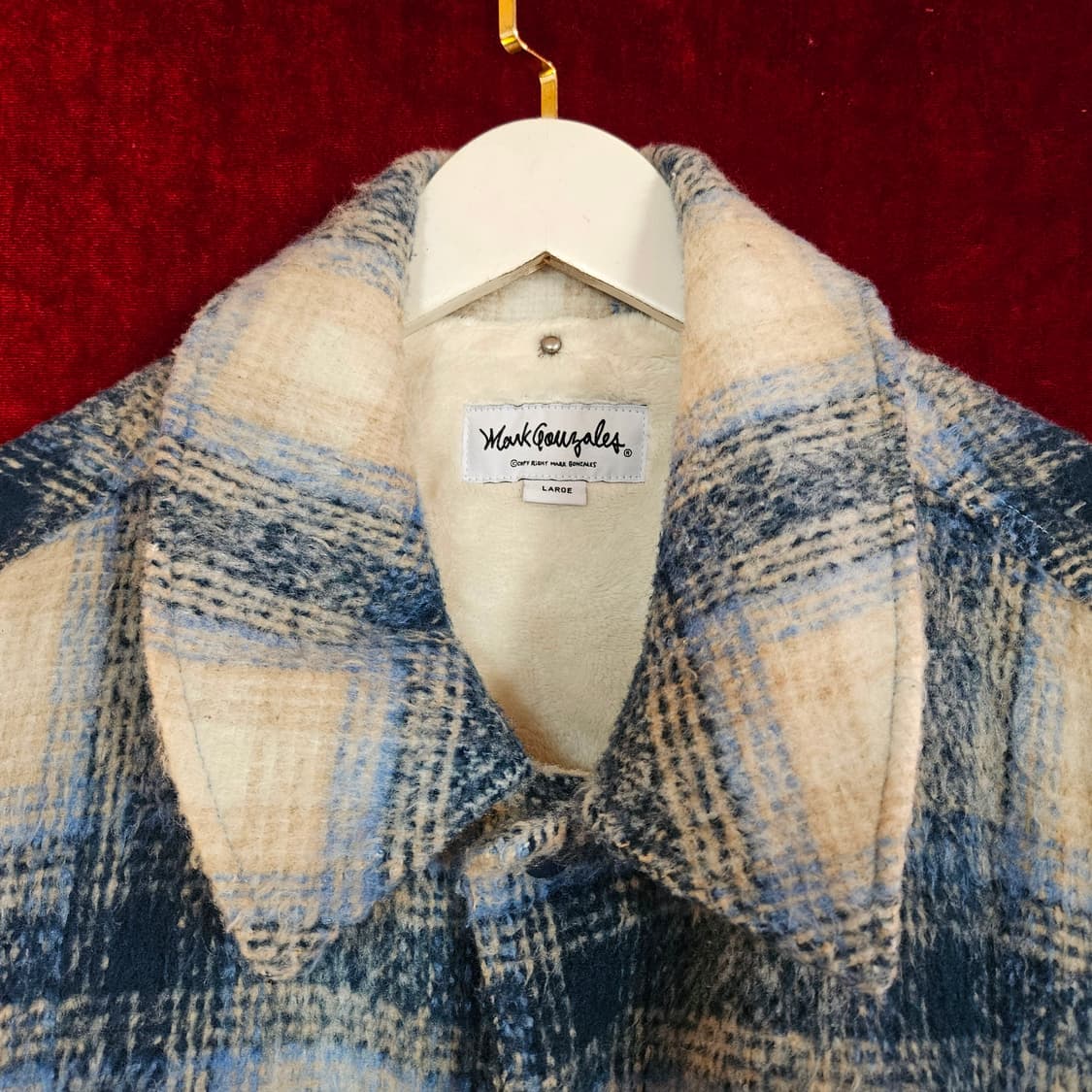 마크곤잘레스 21FW 블루 체크 트위드 자켓 L size 상품이미지4