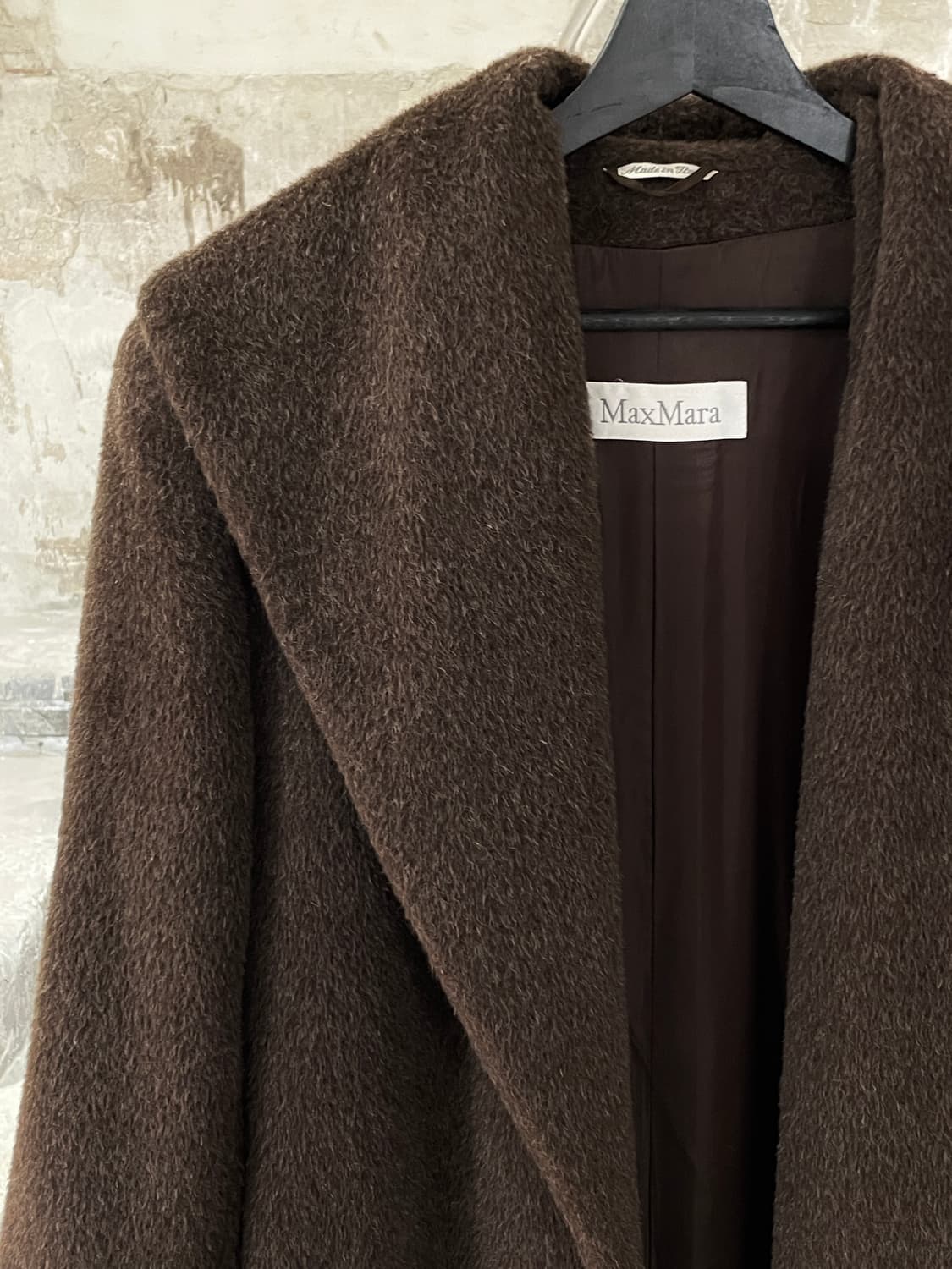 막스마라 브라운 클래식 논 버튼 울 코트 상품이미지2