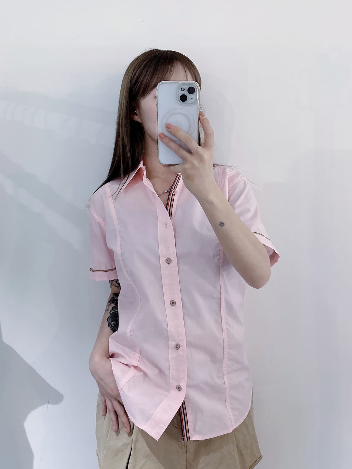 폴스미스 베이비핑크 반팔 셔츠 상품이미지2