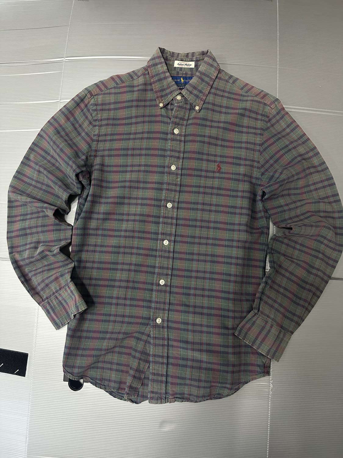 폴로 랄프로렌 슬림핏 체크 긴팔 셔츠 S 상품이미지1