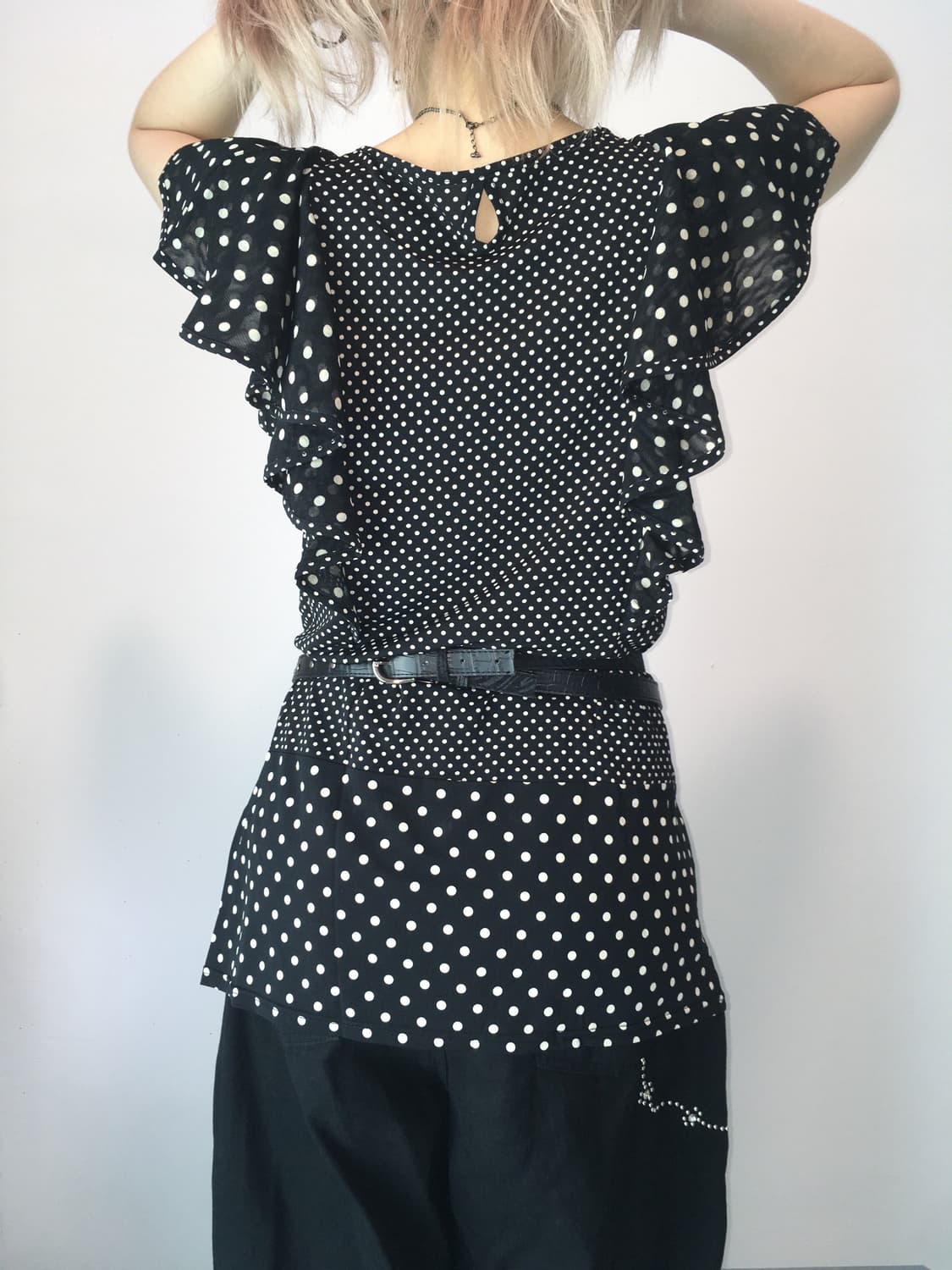 일본빈티지 polka mood flutter top 상품이미지4