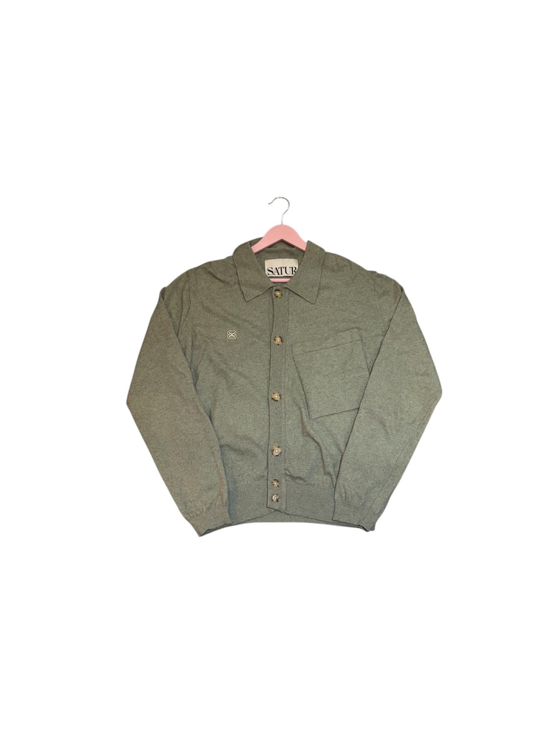 세터 라쿤 칼라 셔츠 가디건 L사이즈 상품이미지1