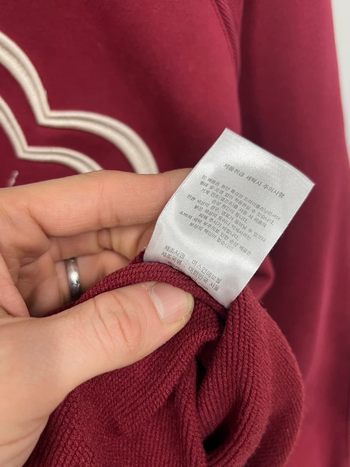 마스언에브릴 플라워 빅로고 버건디 맨투맨 상품이미지7