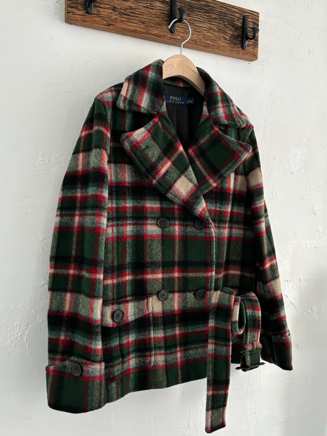 Polo 폴로 랄프로렌 신형 플래드 울 크롭 헌츠맨 코트 상품이미지5
