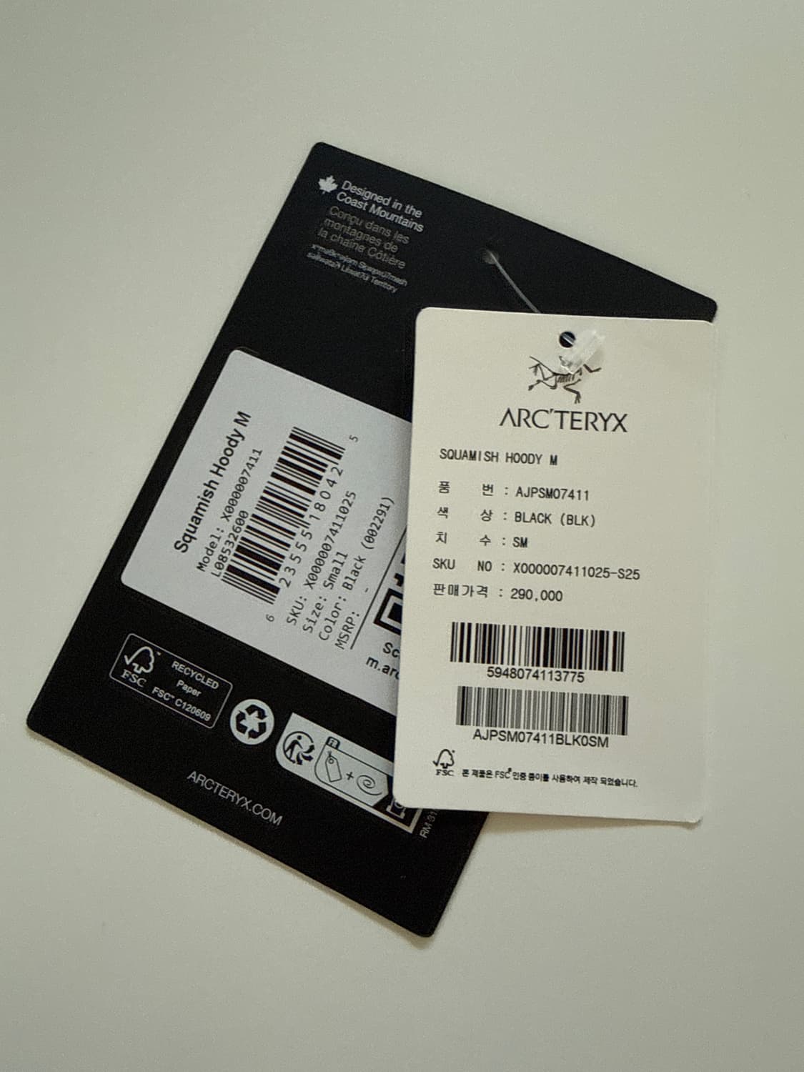 아크테릭스 스쿼미시 후디 블랙 S 상품이미지5