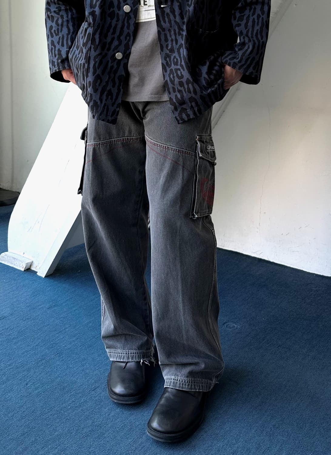 Denim cargo design utility wide pants 상품이미지6