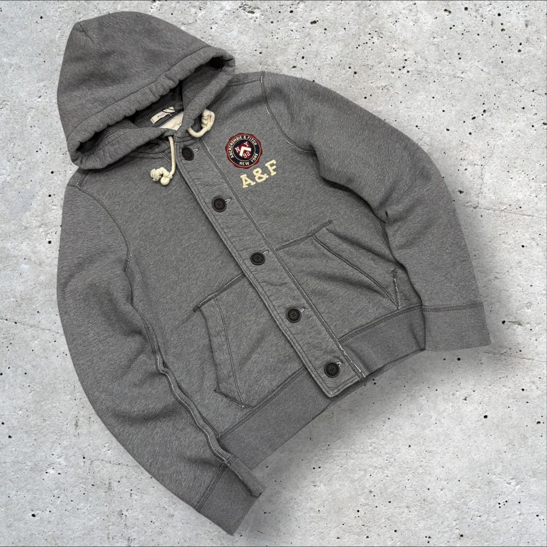 [S] 아베크롬비 버튼 회색 후드 집업 C632 상품이미지1