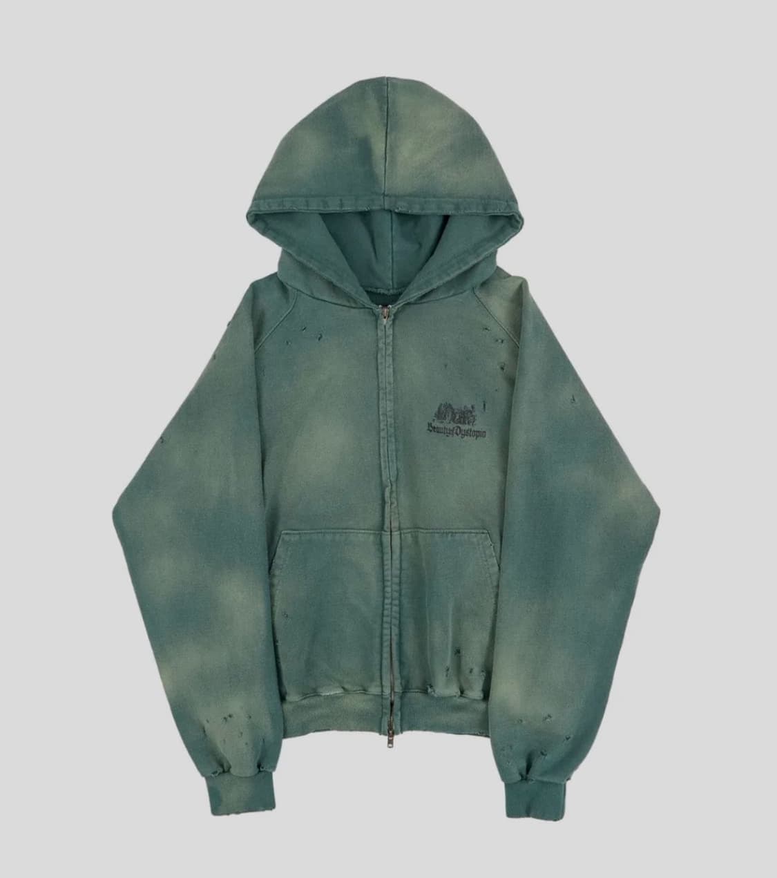 Beauty of dystopia washed zip up hoodie 상품이미지1