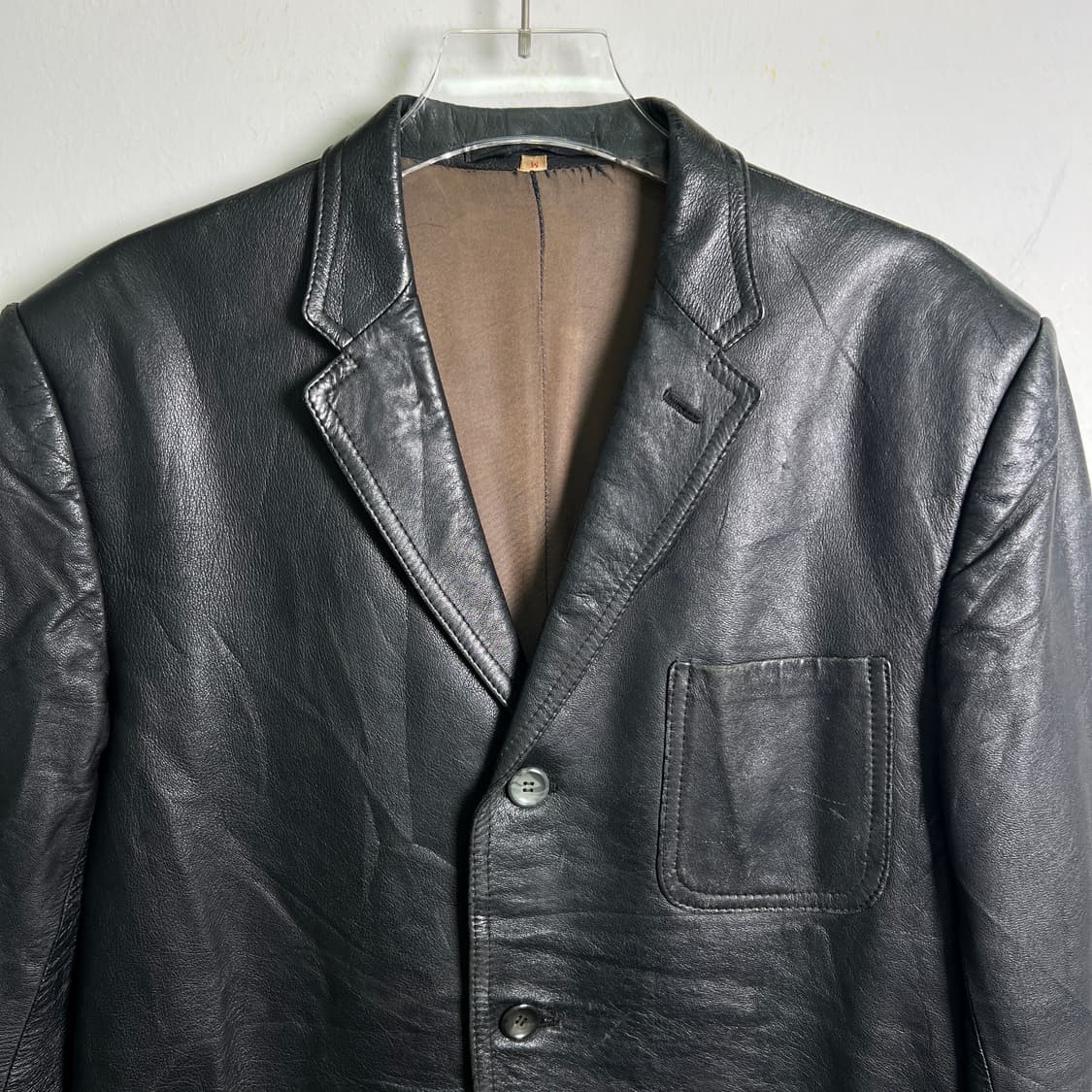 VTG 빈티지 블랙 양가죽 블레이저 M 상품이미지3