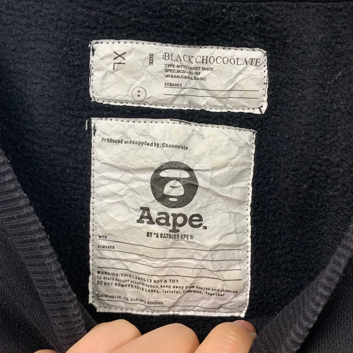 Ape 에이프 빅로고 블랙 맨투맨 상품이미지8