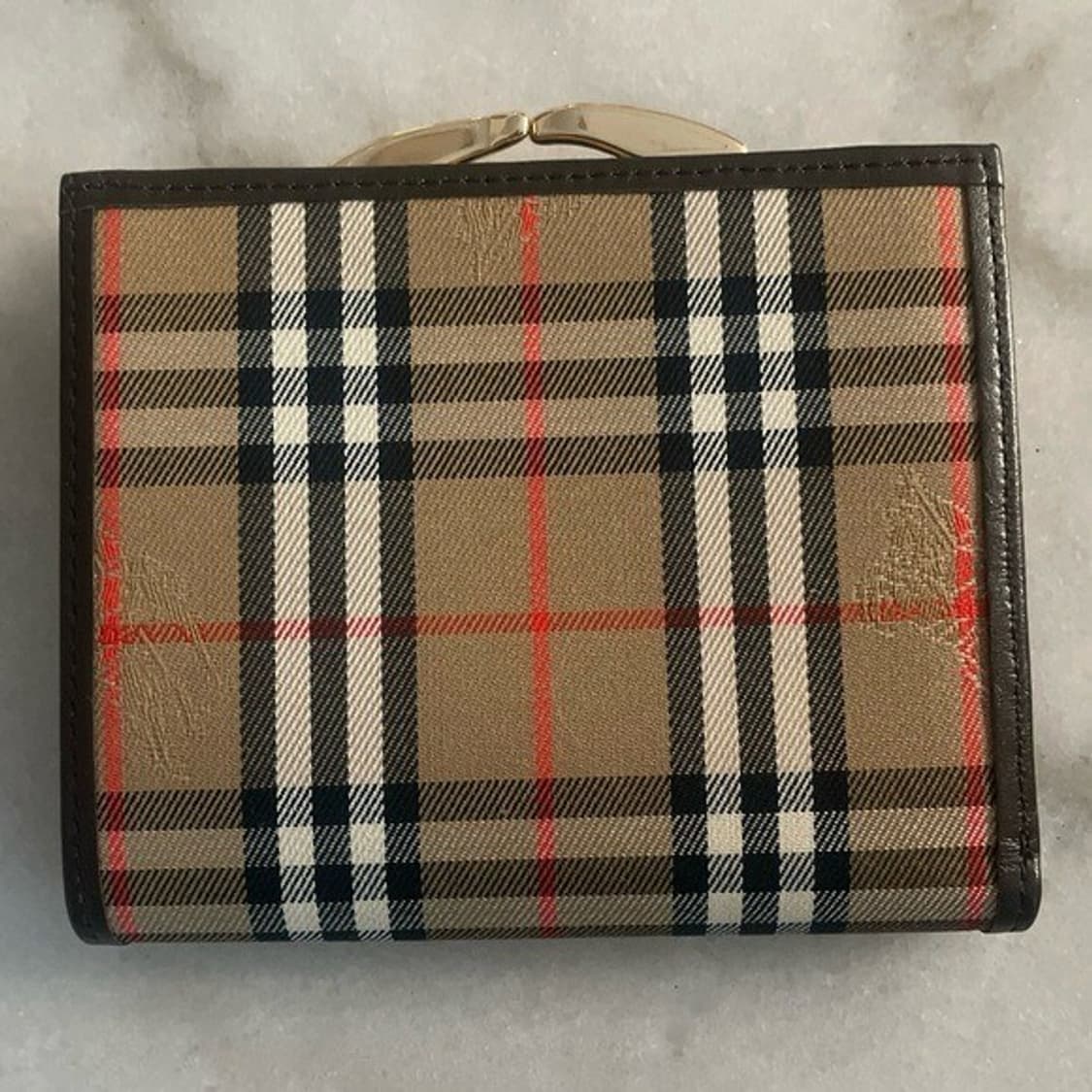 90s 버버리 노바체크 빈티지 반지갑 베이지 상품이미지6