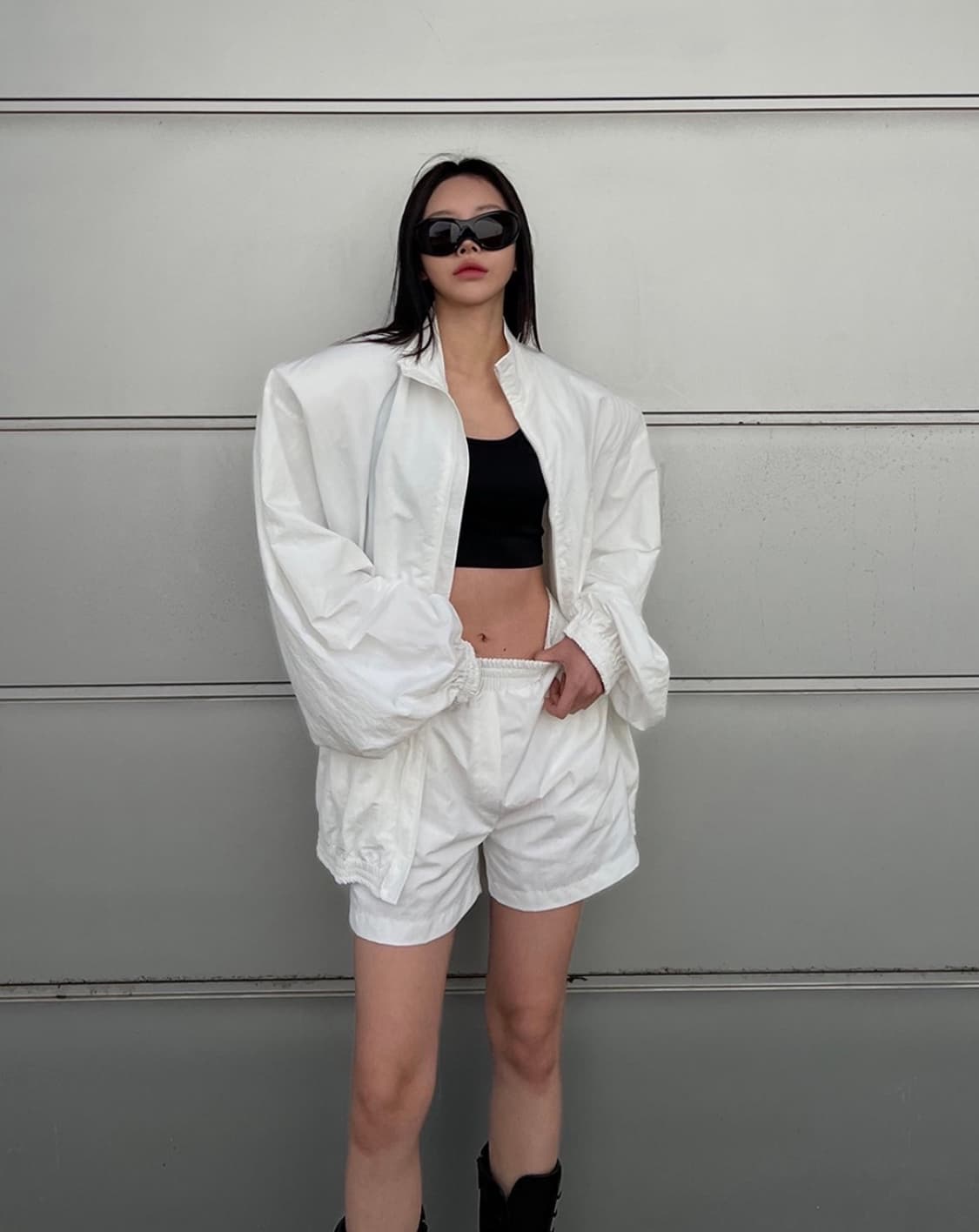 새상품) 랑거 오일러 패드 점퍼 자켓 바람막이 화이트 상품이미지5