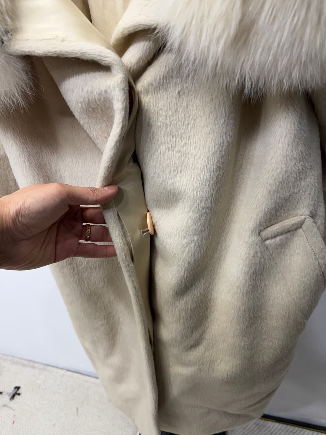 정품) 오브제 PIACENZA 베이비 라마 폭스 퍼 코트 40(66-77 상품이미지3