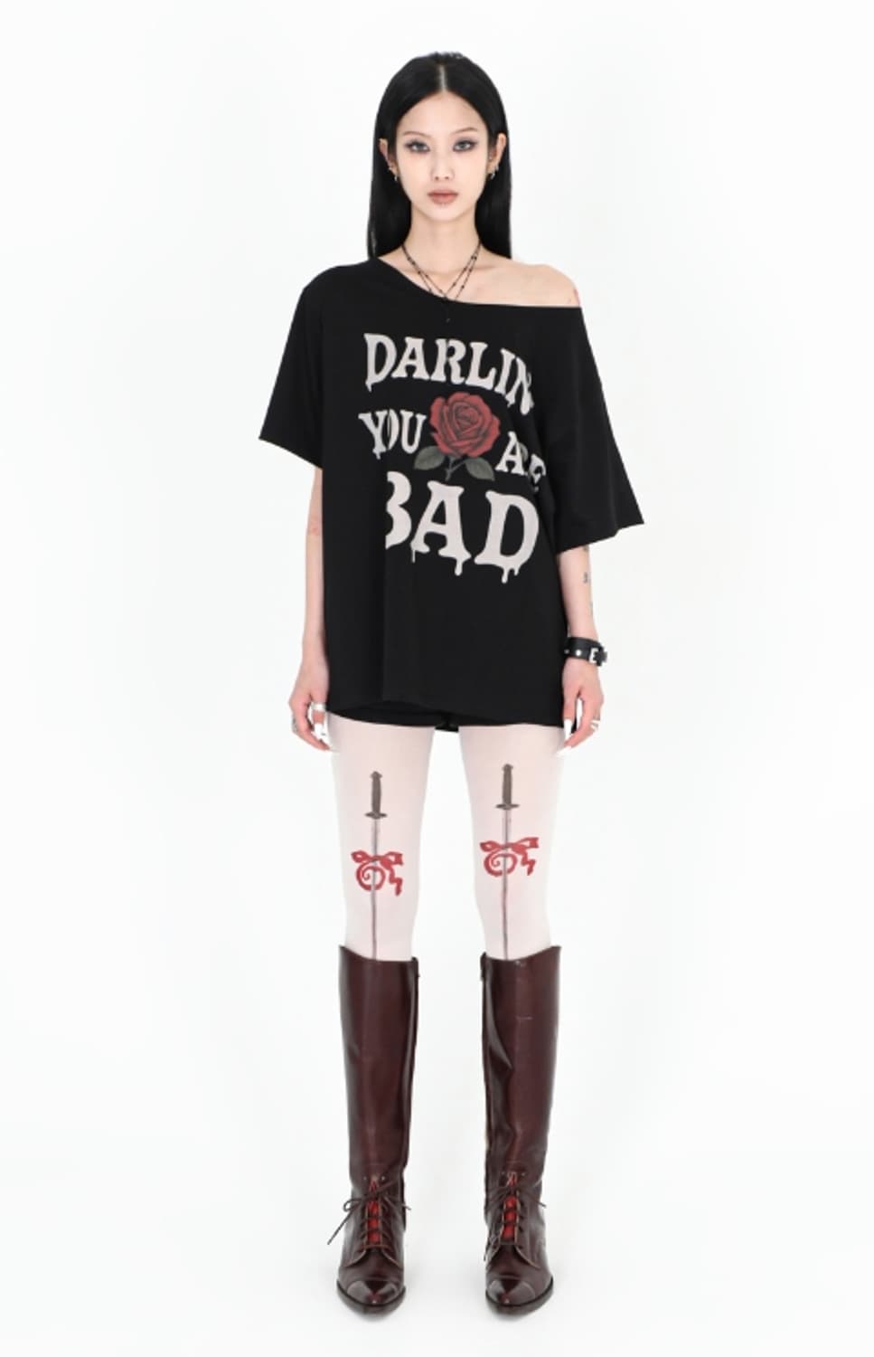 MELTING ROSE TEE #BLACK 상품이미지3