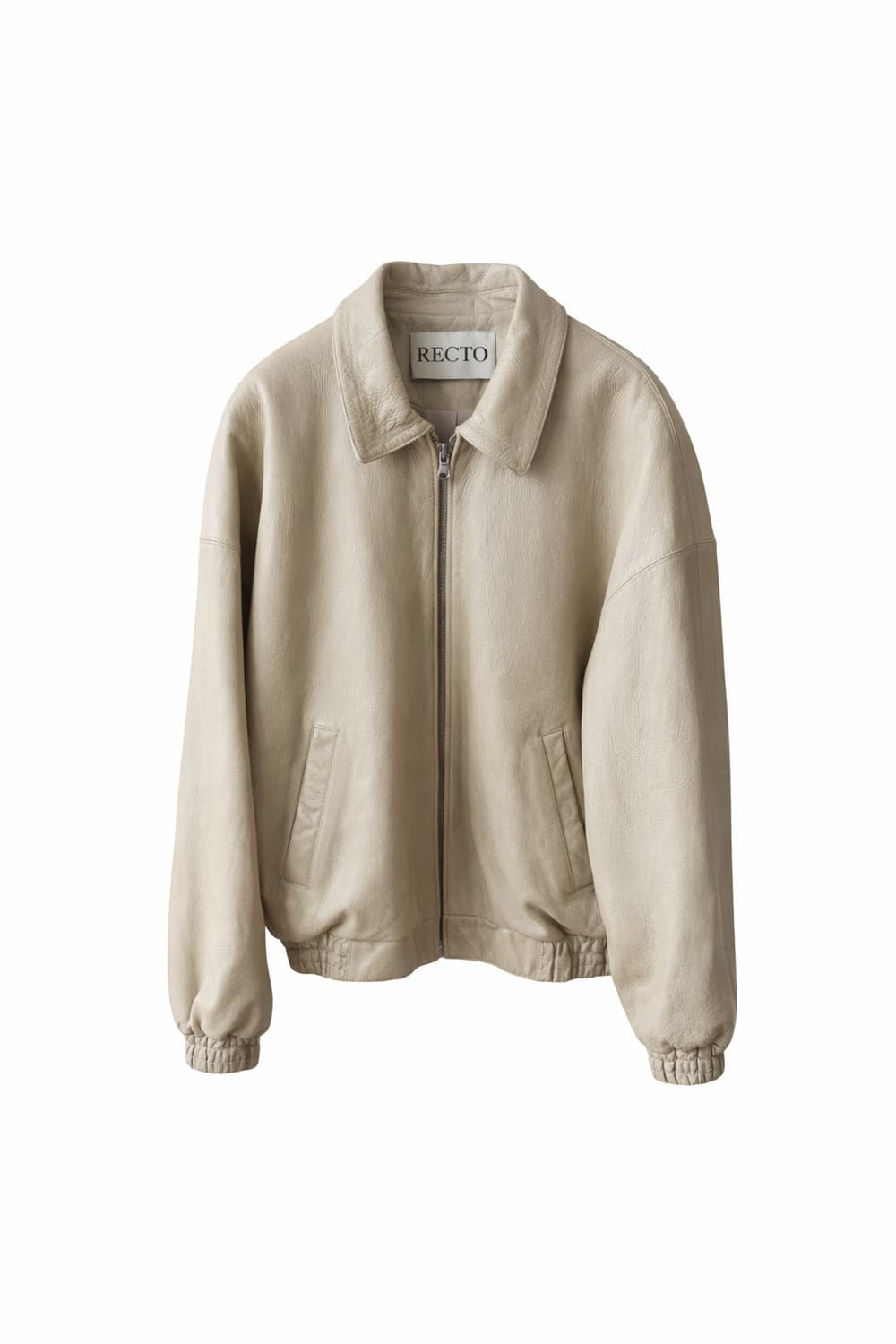 [L] 렉토(RECTO) 카우하이드 가죽 자켓 (크림/베이지) 상품이미지1