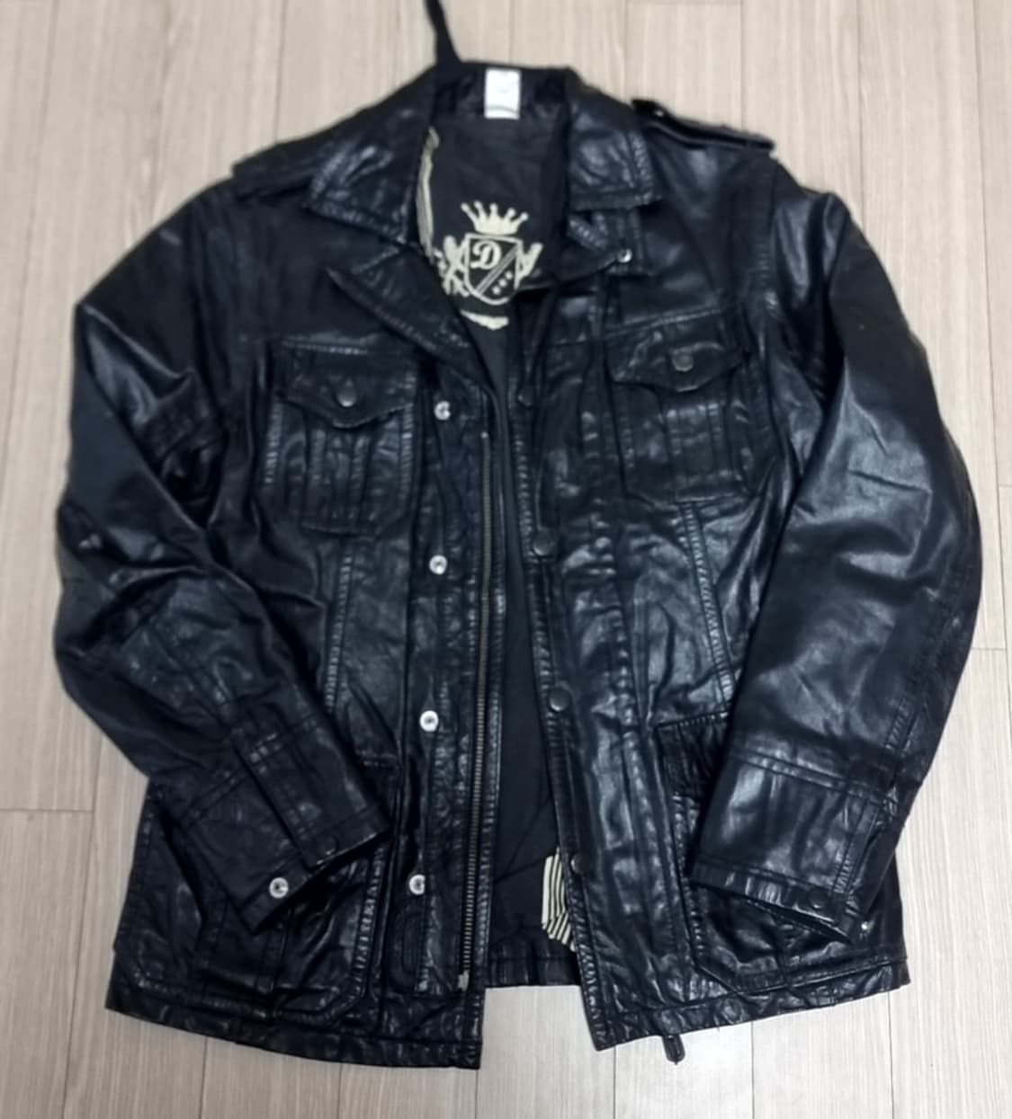 디젤 프리미엄 블랙 양가죽 사파리 자켓(95-100) 상품이미지1