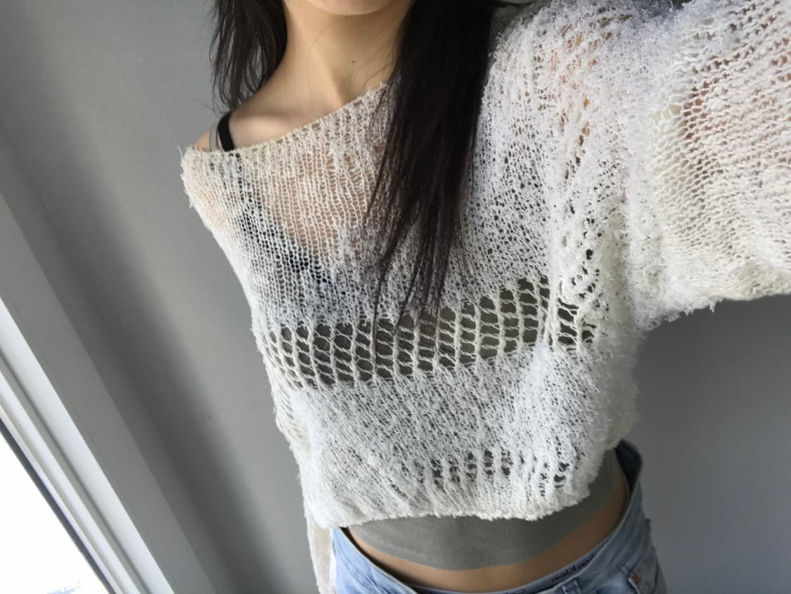 다이애그널 루즈 크롭 아이보리 니트 상품이미지7