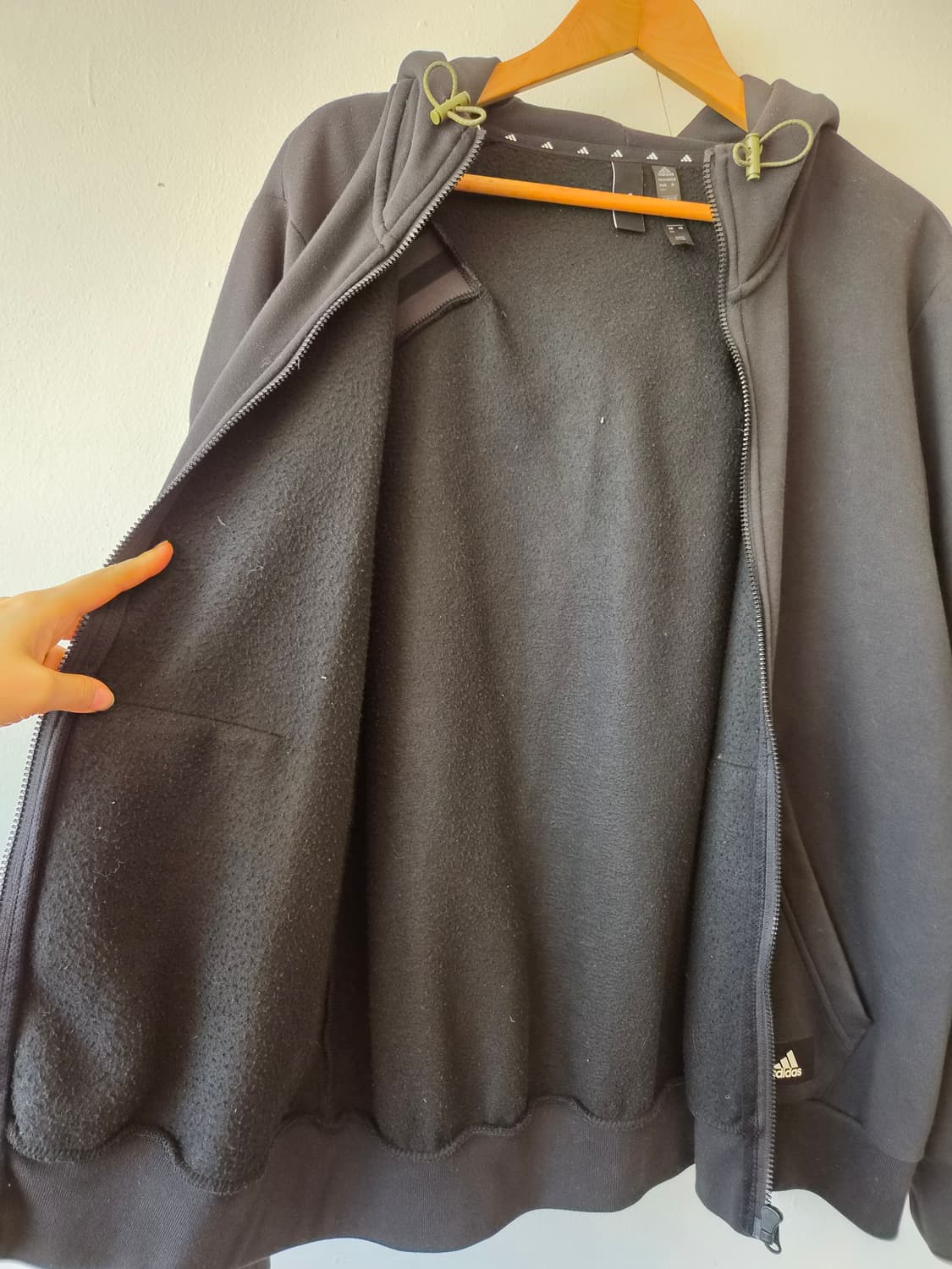 아디다스 남성 블랙기모후드집업점퍼 XL사이즈 상품이미지4