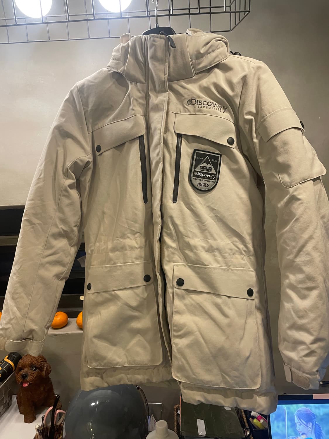 디스커버리익스페디션 베이지색 패딩점퍼 90사이즈  상품이미지1