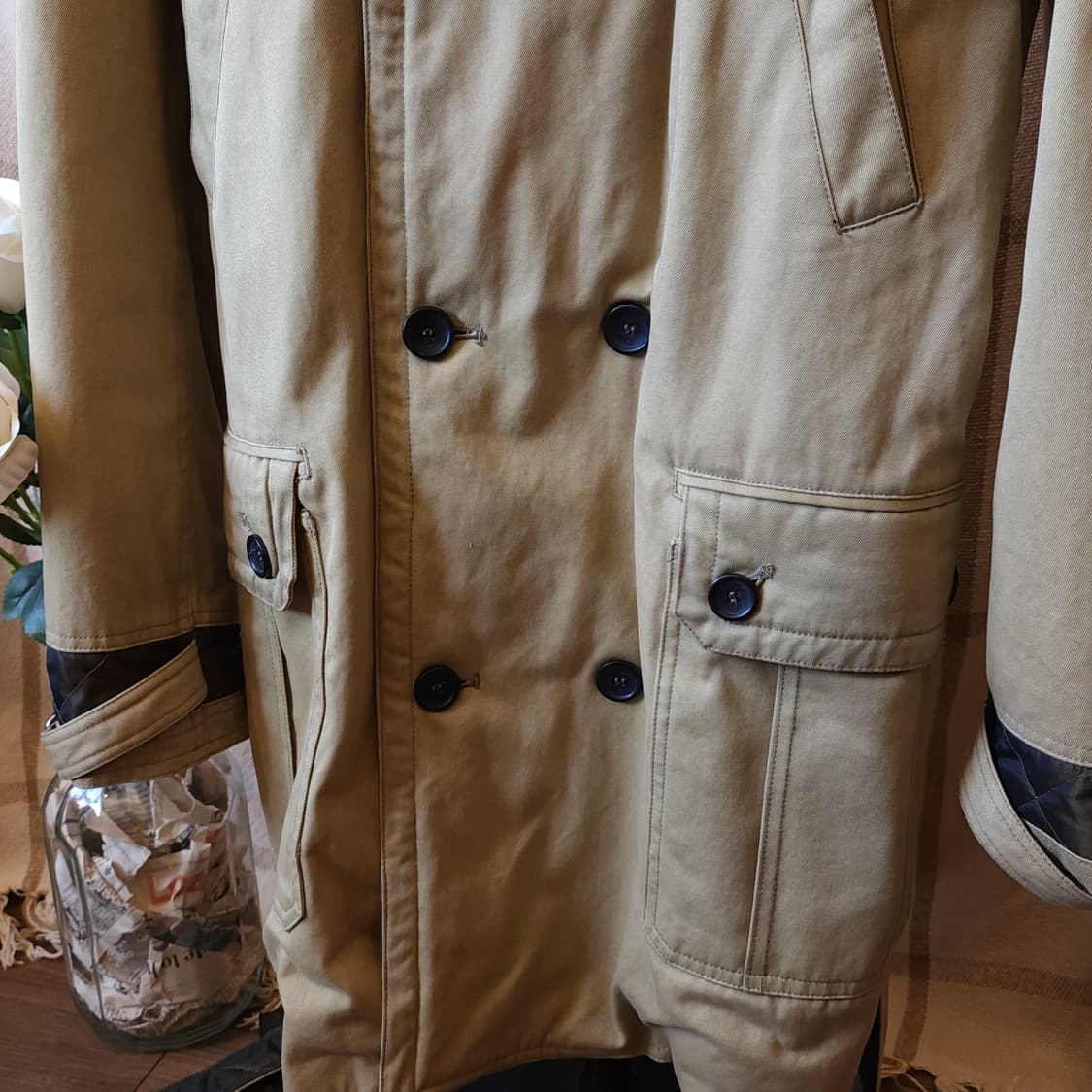 돌체앤가바나 헤비 코트 더블카라 트렌치 코트 벨티드 L 상품이미지8