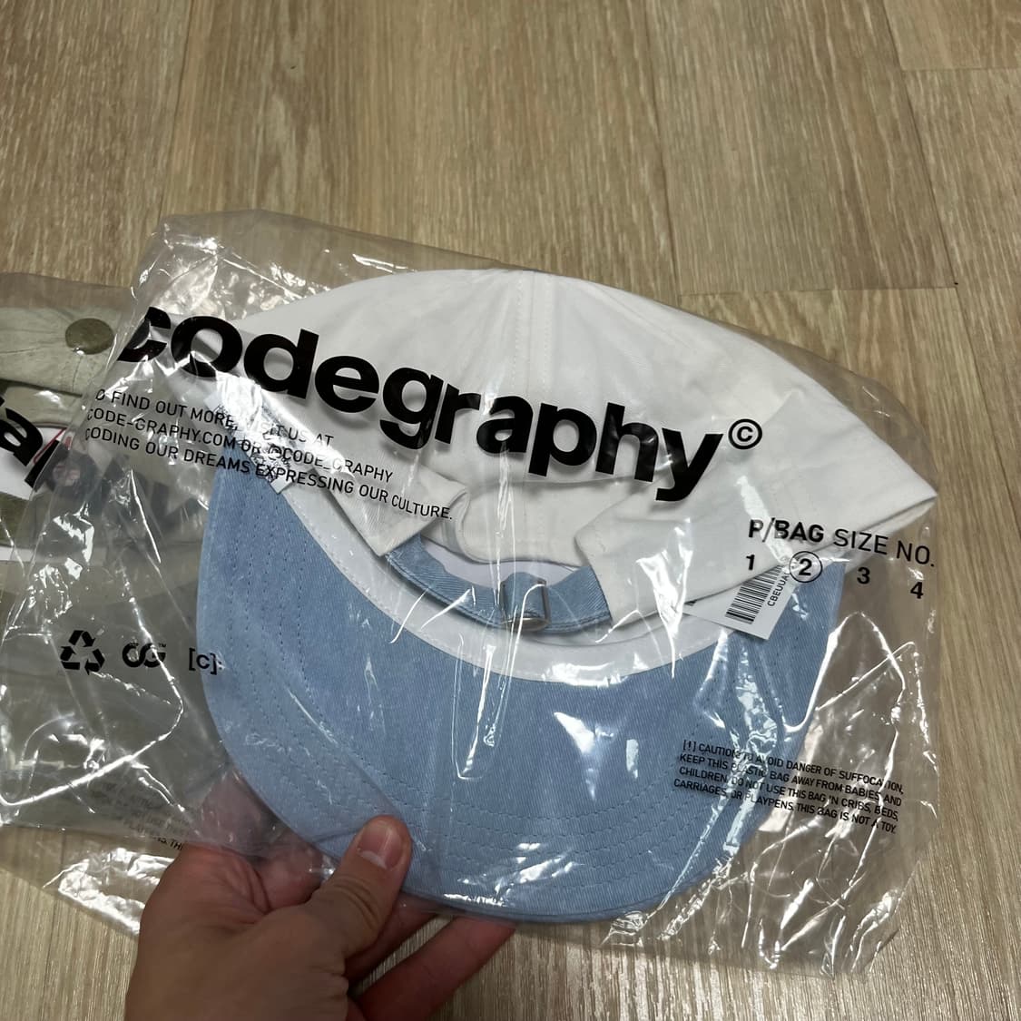 (OS) 새상품 코드그라피 CODE WAVE 워싱 캠프캡 스카이블루 카키 상품이미지4