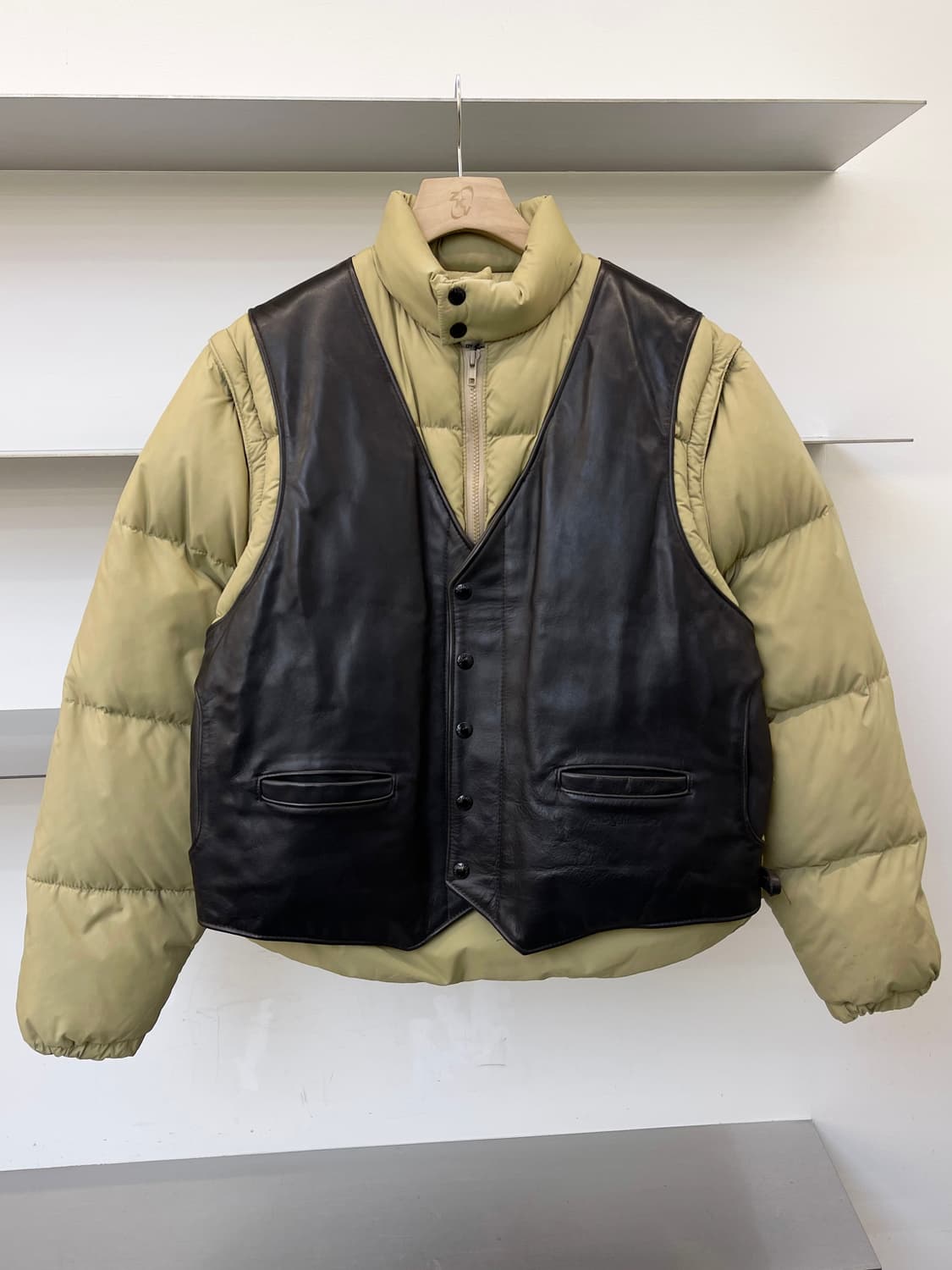 쇼트 80s 2in1 레더 다운 자켓 상품이미지1