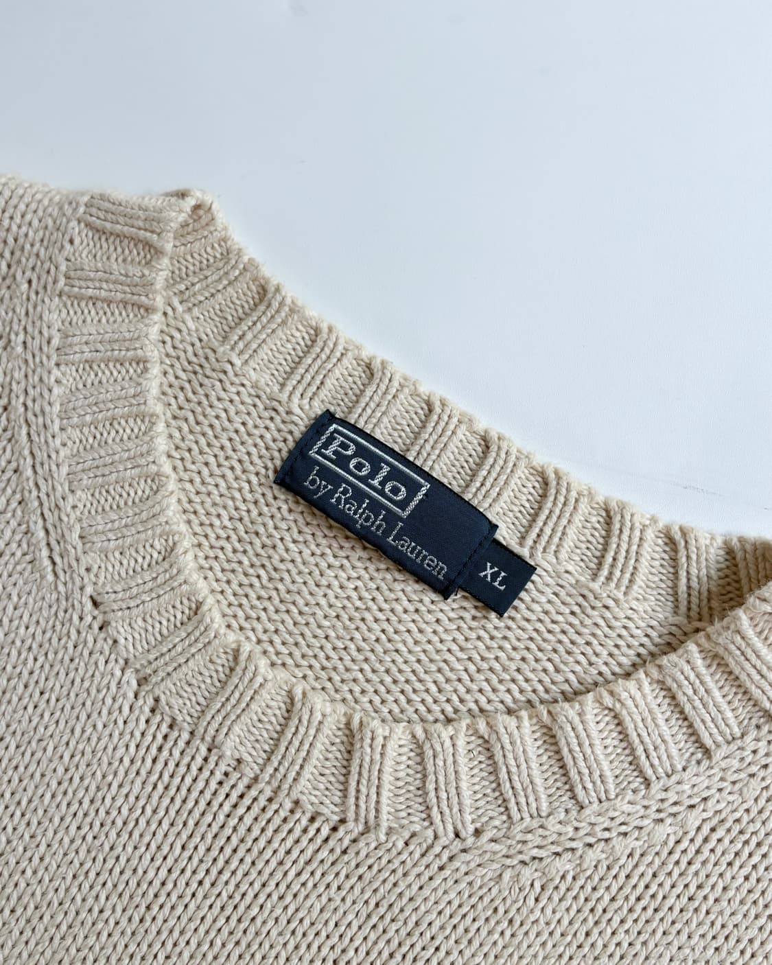 Polo 폴로 랄프로렌 아이보리컬러 코튼 라운드넥 니트 상품이미지2