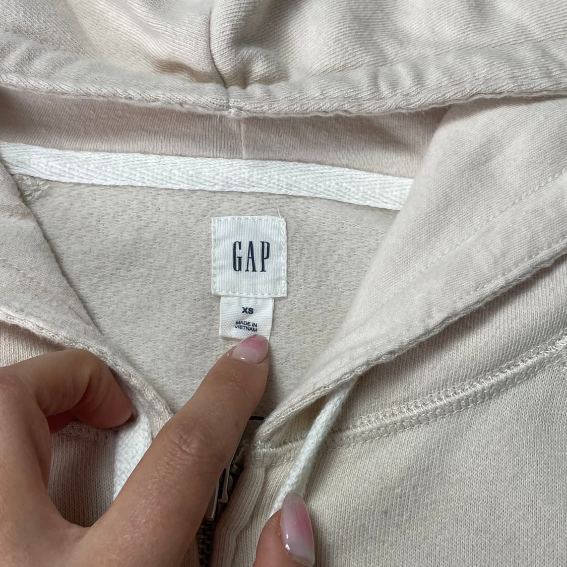 GAP 갭 크림 후드집업 xs 상품이미지4