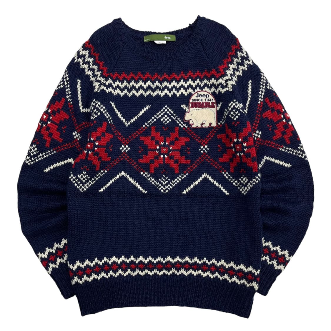 지프 북극곰 로고 눈송이 네이비 니트 M 상품이미지2