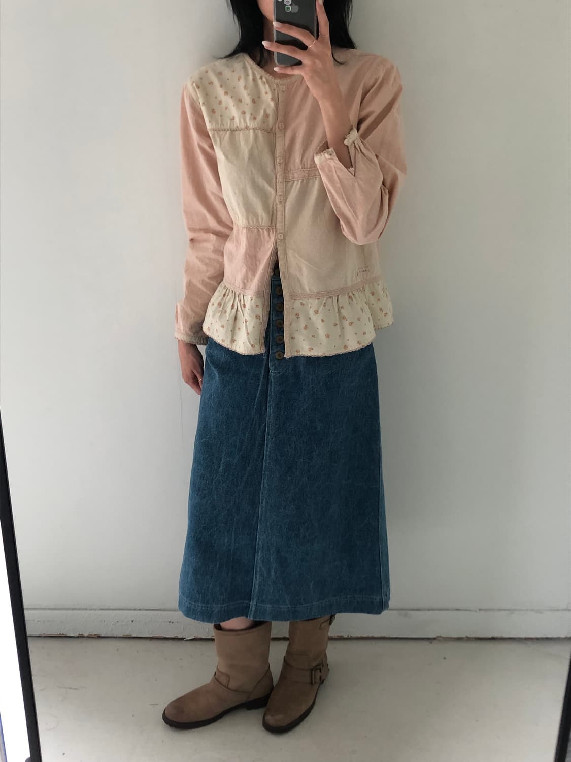 일본빈티지 모리 플라워 셔츠 가디건 상품이미지6