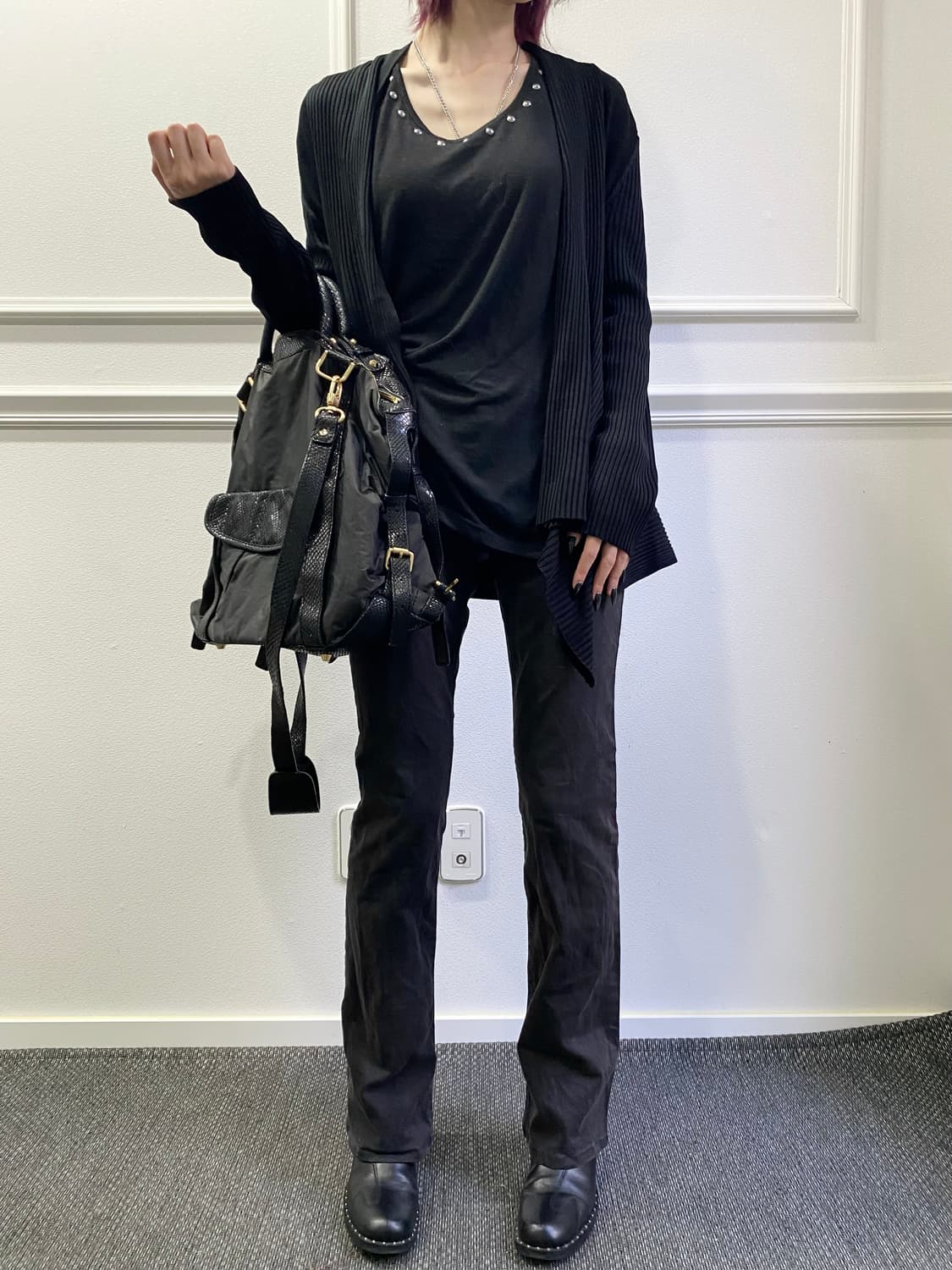 Chic Mood Loose-Fit Black Cardigan 상품이미지9