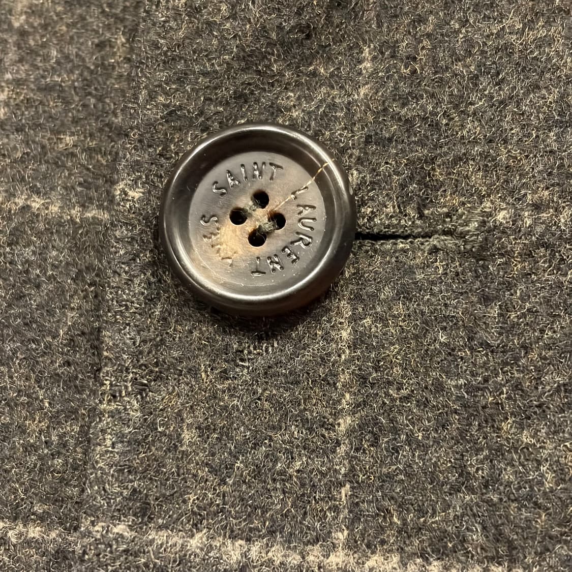 [95] 입생로랑 뿌르 옴므 브라운 울 체크 코트 C135 상품이미지6