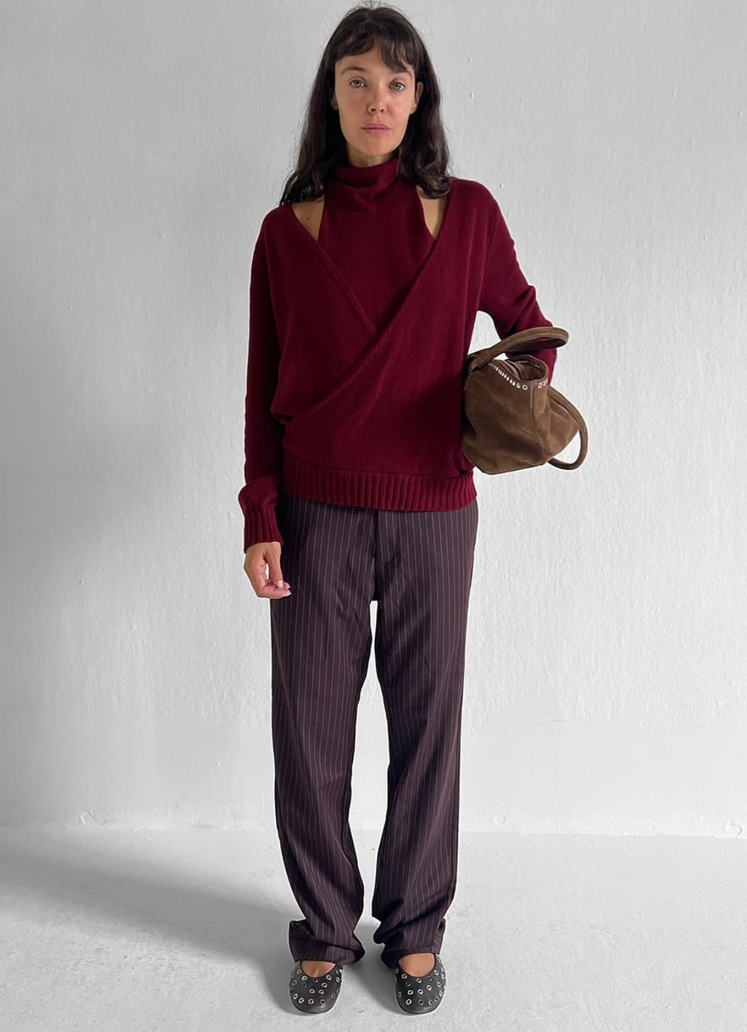 [XS]기마구아스 Zante 홀터넥 레이어드 니트/버건디 상품이미지5