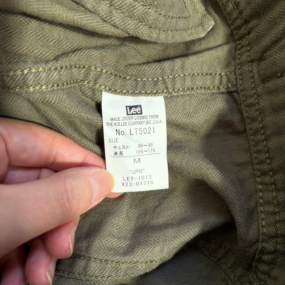 JPN Lee 빈티지 Westerner 100-J 카키 데님 자켓(M) 상품이미지5