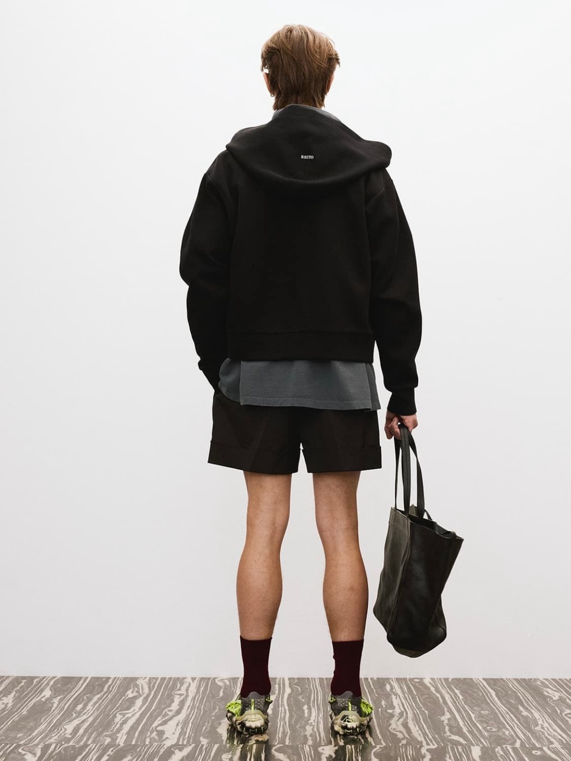 [L] 렉토 로고 디테일 크롭 후드집업 블랙 상품이미지6
