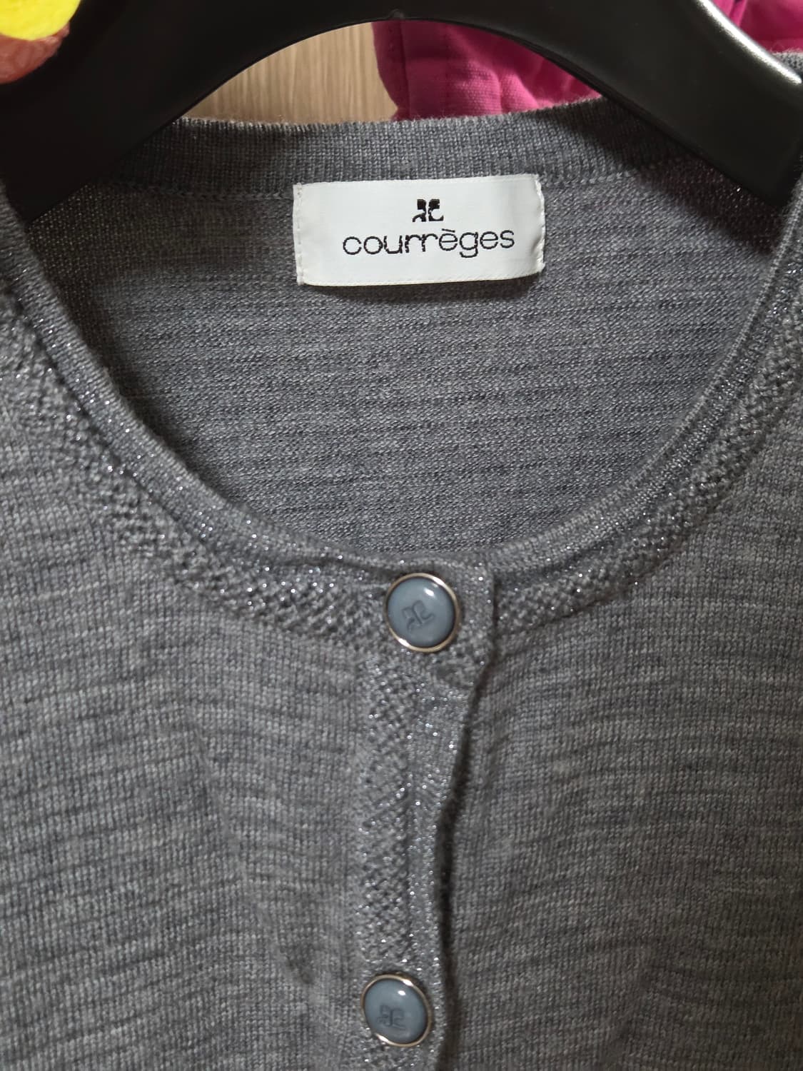 꾸레쥬 그레이 니트 가디건 상품이미지3