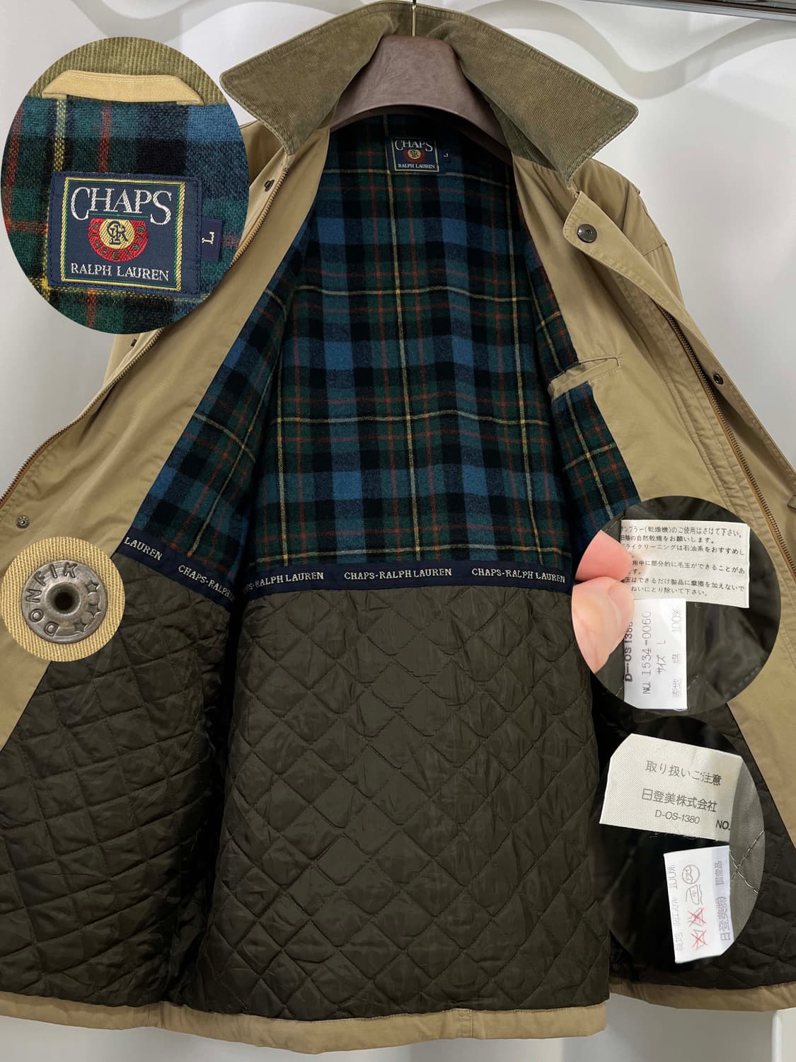 90's 챕스 랄프로렌 코듀로이 탄베이지 헌팅 필드 자켓 상품이미지3