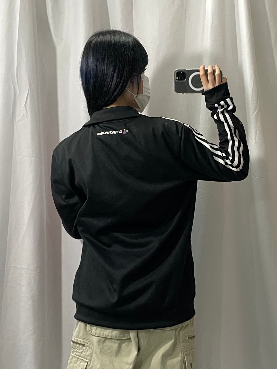 아디다스 검은색 흰색 삼선 라인 져지 XL 상품이미지3