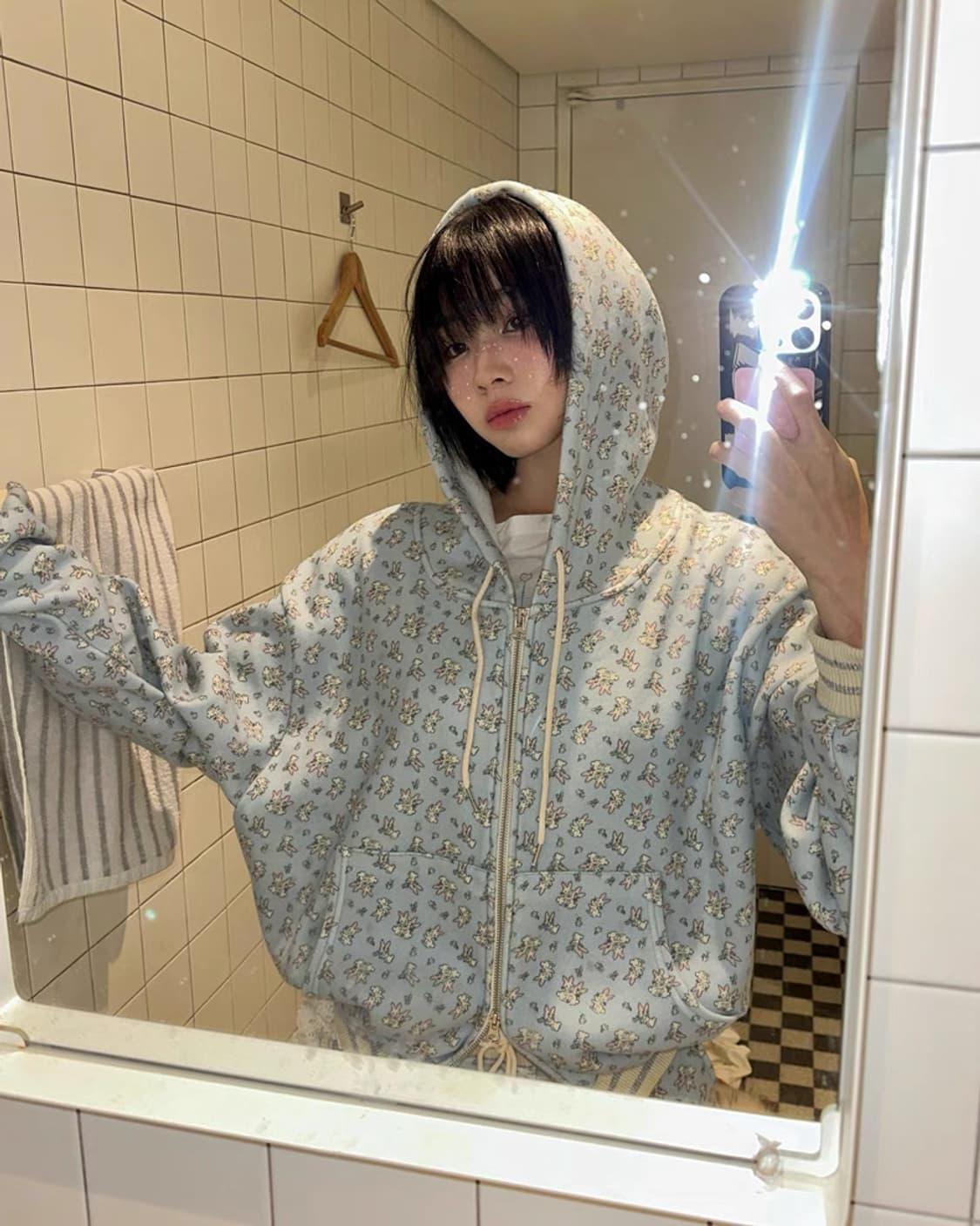 (셋업) 민지에나 래빗 플러피 후집 팬츠 상품이미지1