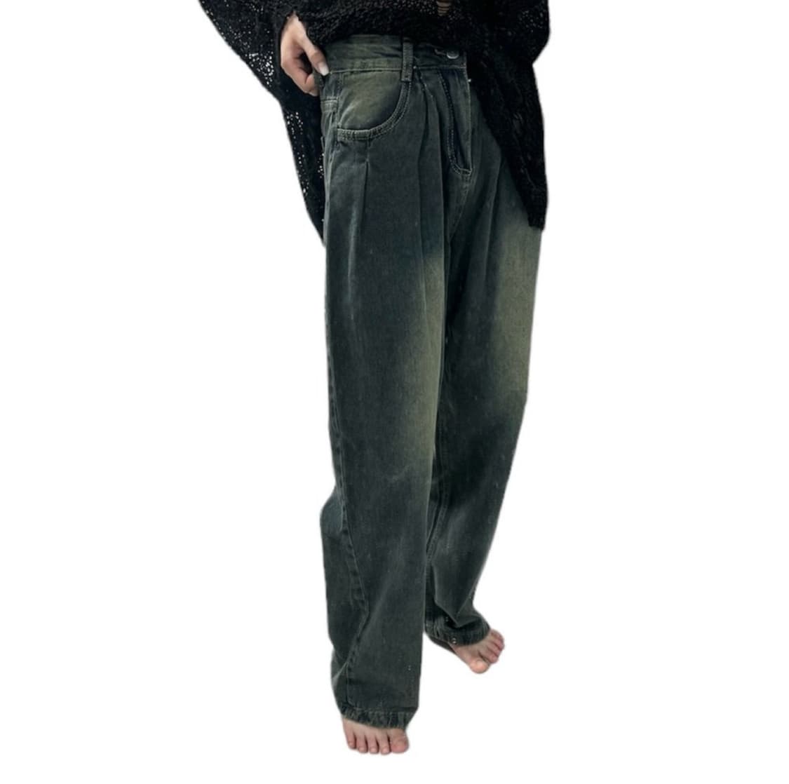 (s) 워싱 와이드 데님 팬츠 상품이미지2