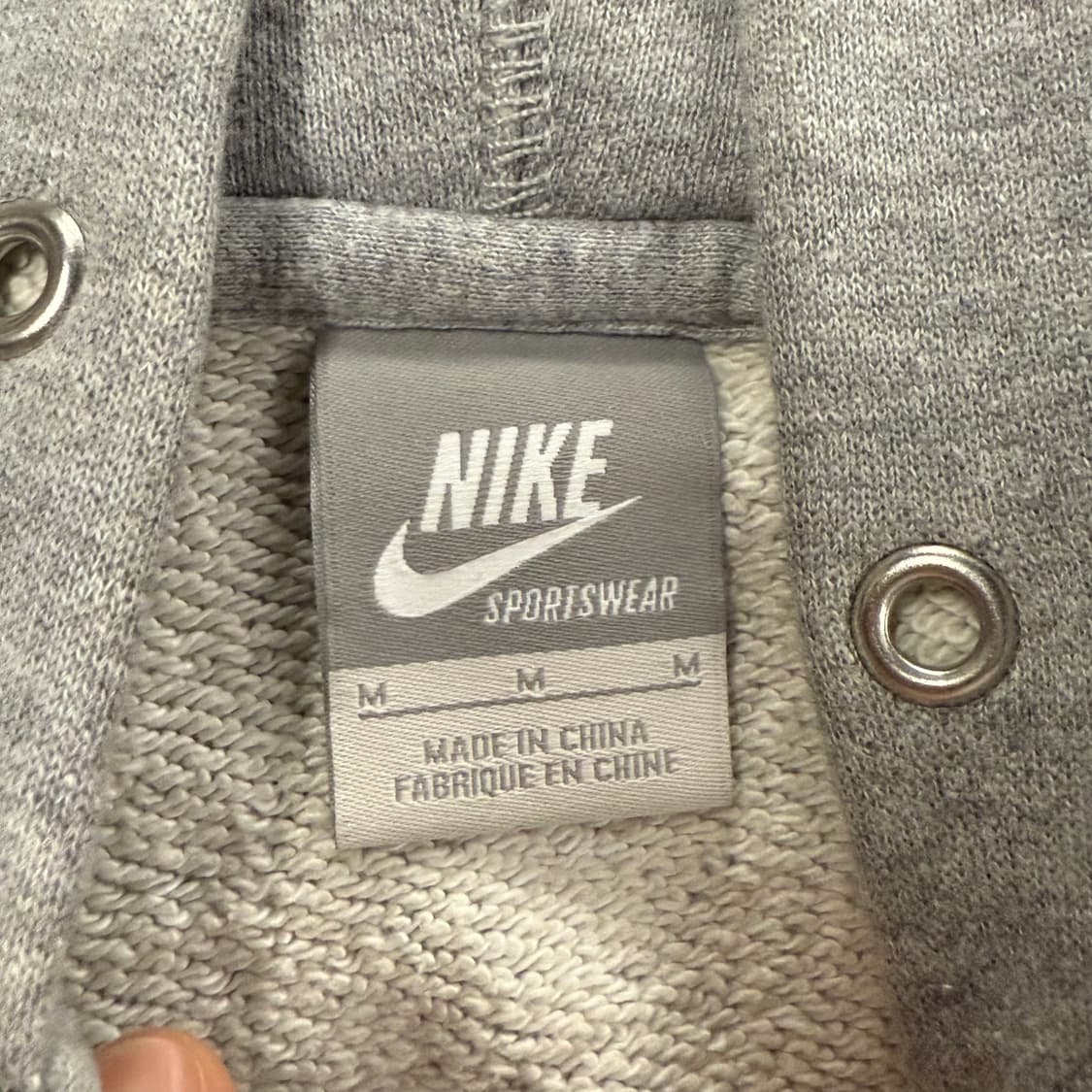 나이키 그레이 화이트 배색 바시티 st 후드집업 상품이미지6