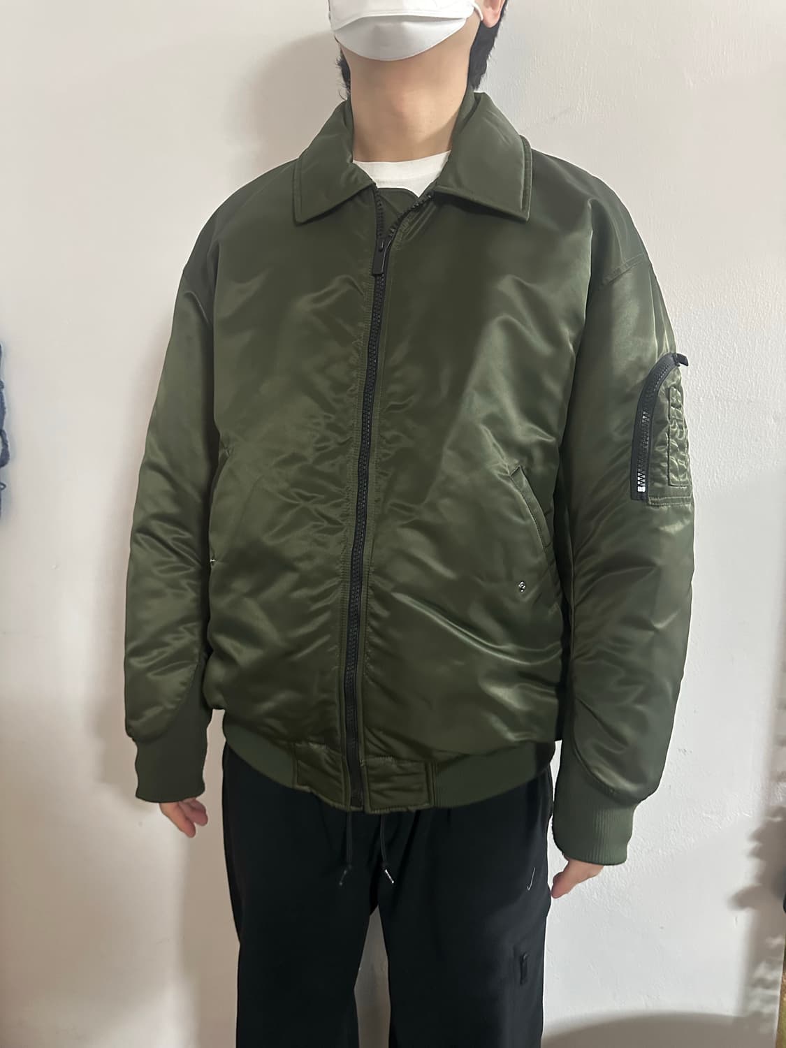 질샌더 유니클로 MA-1 봄퍼 블루종 점퍼 카키 XL  상품이미지4