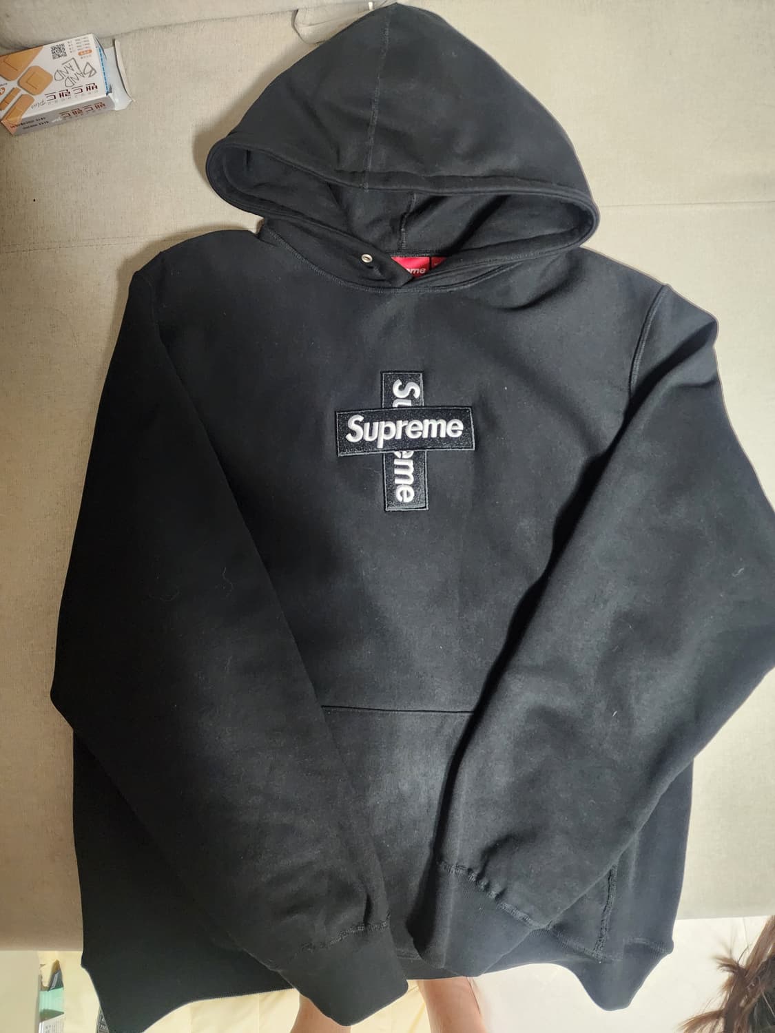 슈프림 크로스로고 후드 xl 상품이미지1
