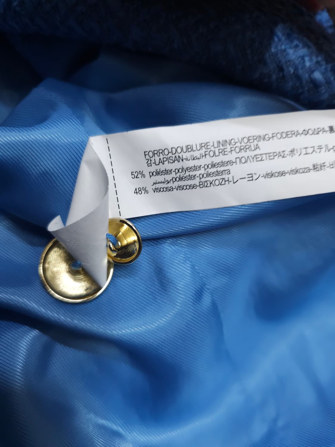 새상품)자라 블루 트위드 금장 버튼 자켓 상품이미지6