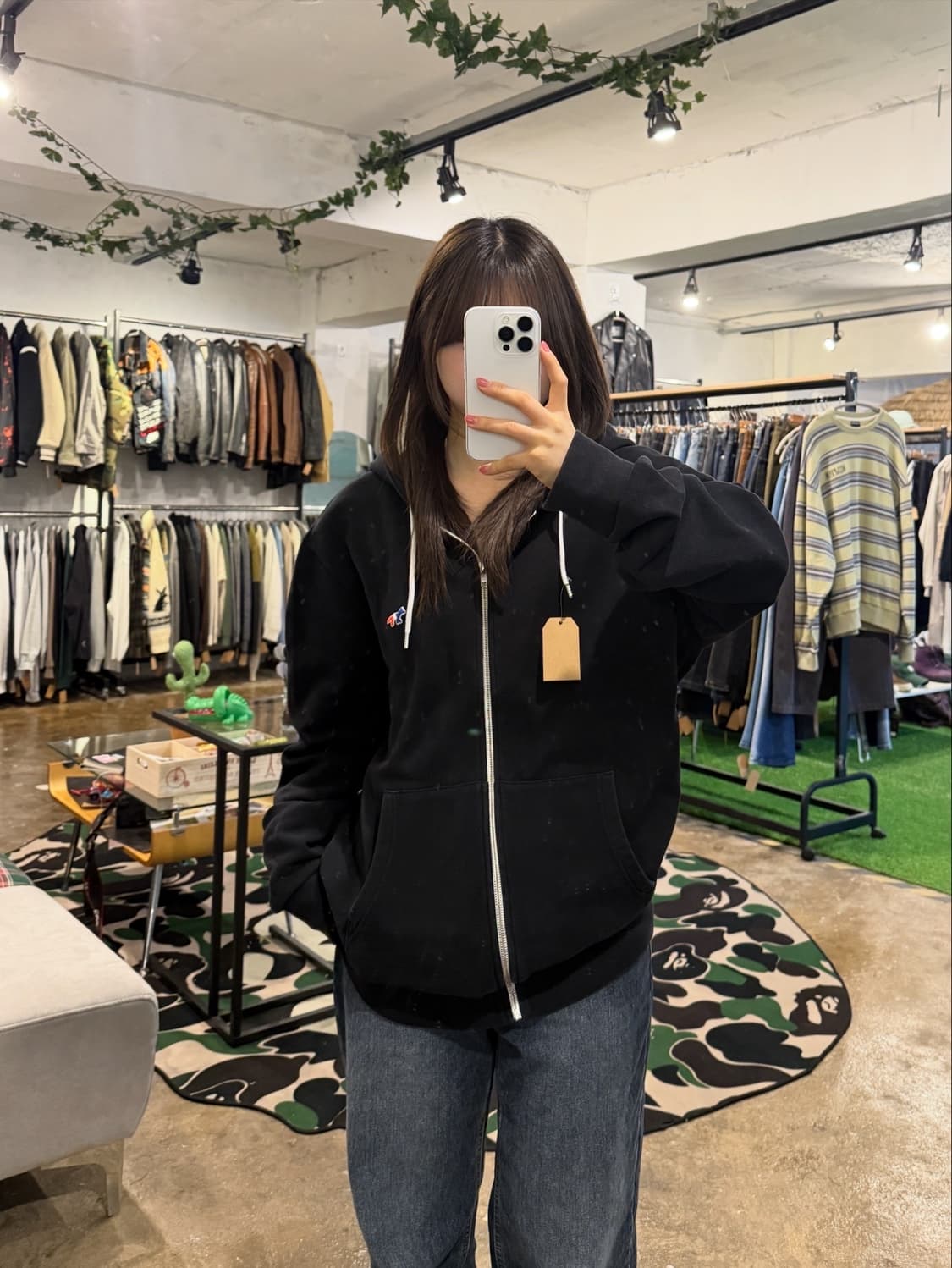 메종 키츠네 트리 컬러 폭스 패치 후드집업 상품이미지2