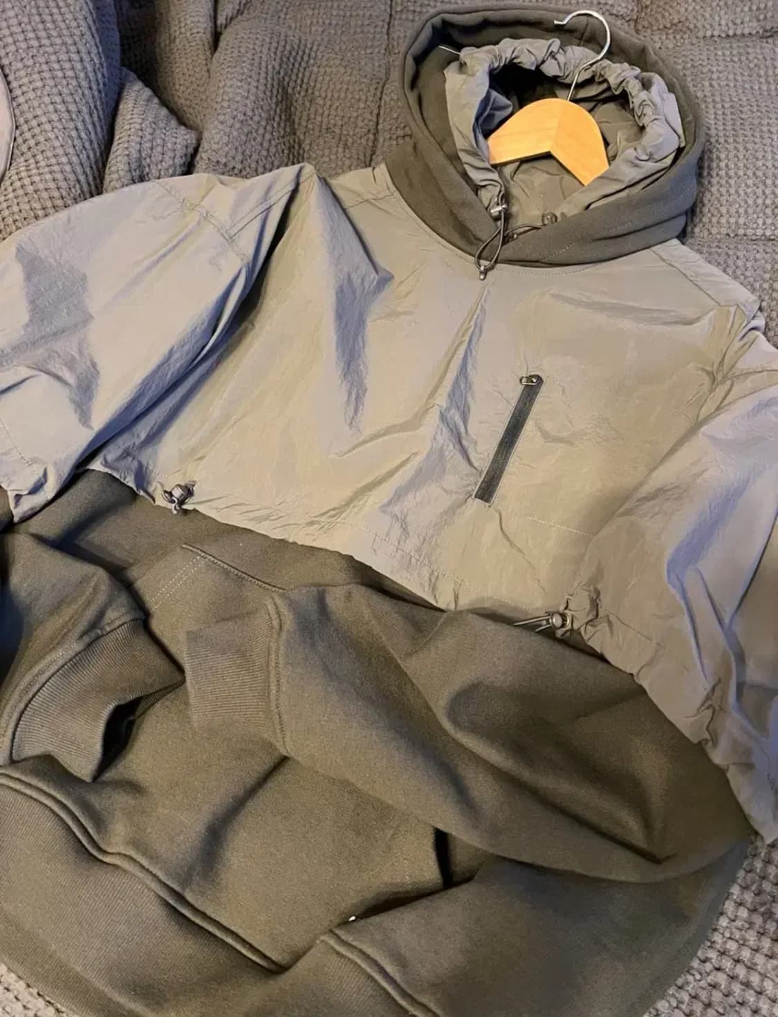 아조바이아조 후드 Layered Nylon Hoodie L사이즈 상품이미지1