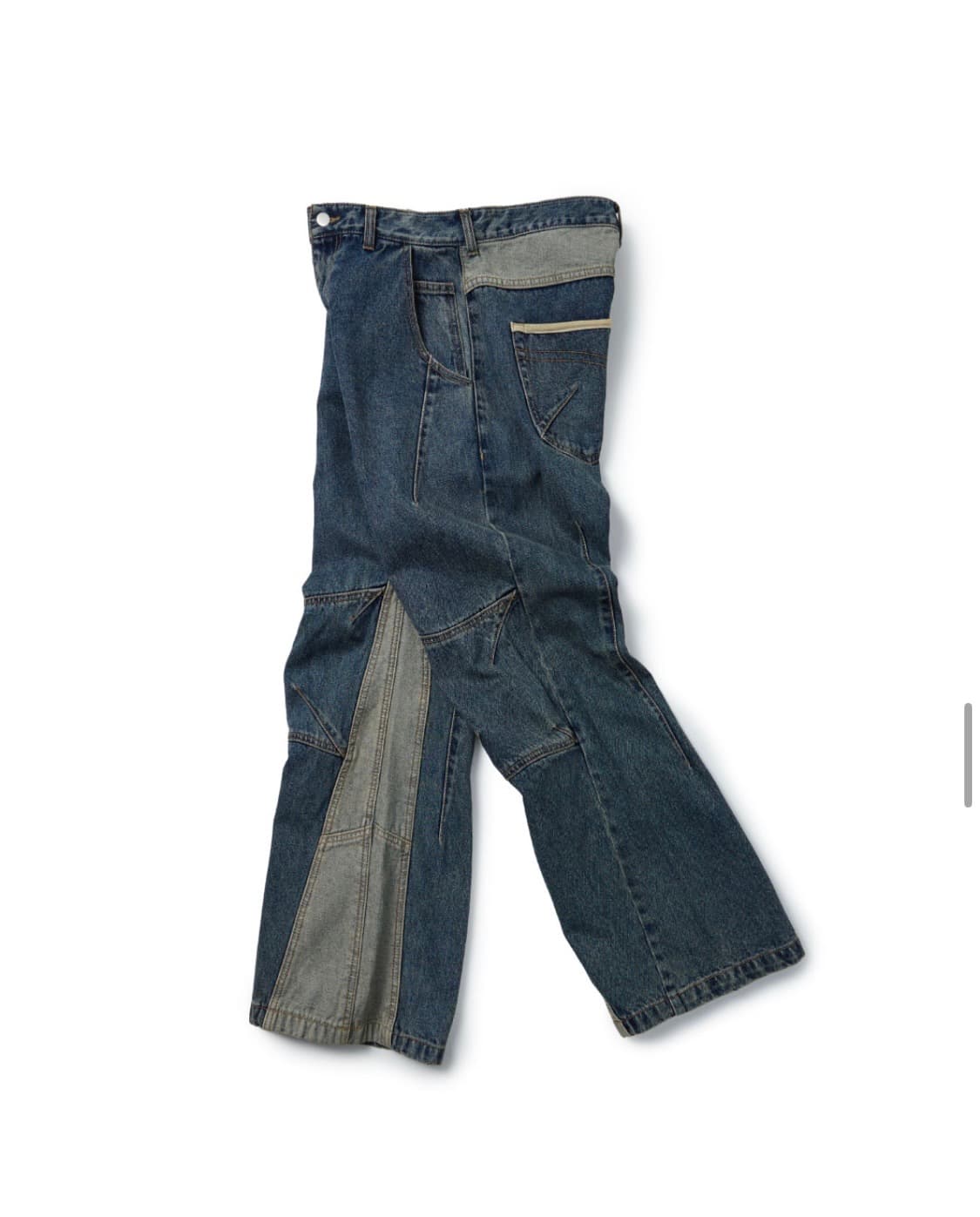 ETCE CURVED PANEL DENIM PANTS (BLUE) 상품이미지3