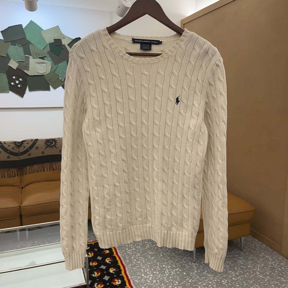 폴로 랄프로렌 빈티지 캐주얼 여리핏 꽈배기 니트 L C08214 상품이미지3