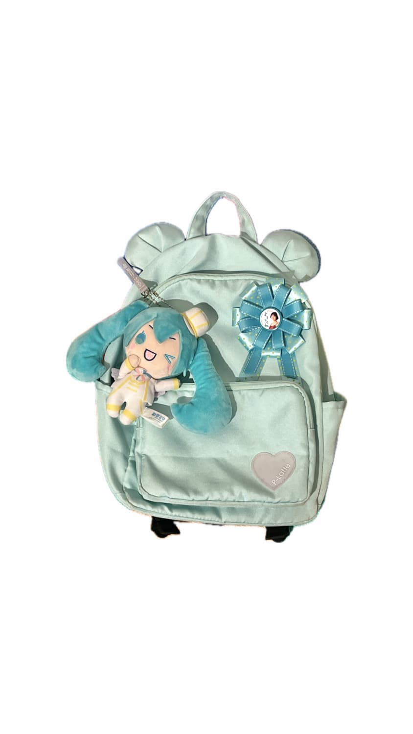 하츠네미쿠깔 민트색 귀달린 백팩 🧼 상품이미지1